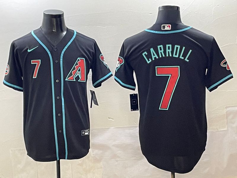 Men Arizona Diamondback #7 Carroll Black Game 2025 Nike MLB Jersey style 11->arizona diamondback->MLB Jersey